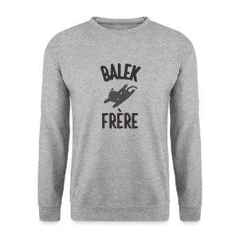 Balek frère - Sweat-shirt Unisexe - gris chiné - Devant - Alina (178cm) & Michal (187cm)