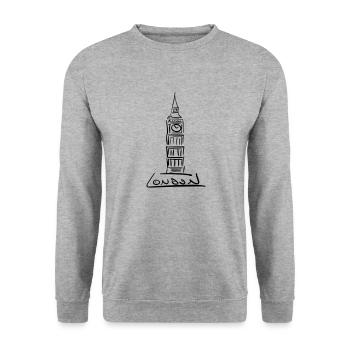 London Line Art - Minimalist - Unisex Sweatshirt - salt & pepper - Front - Alina (178cm) & Michal (187cm)