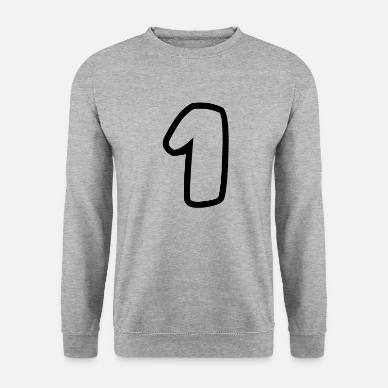 1 - Unisex Pullover - Weißgrau meliert