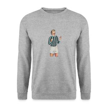 Fußball - Unisex Pullover - Weißgrau meliert - Vorne - Alina (178cm) & Michal (187cm)