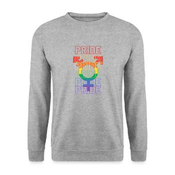 LGBTQIA+ design pride perfekt für jeden - Unisex Pullover - Weißgrau meliert - Vorne - Alina (178cm) & Michal (187cm)