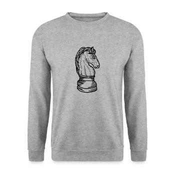 Horse - Unisex Pullover - Weißgrau meliert - Vorne - Alina (178cm) & Michal (187cm)