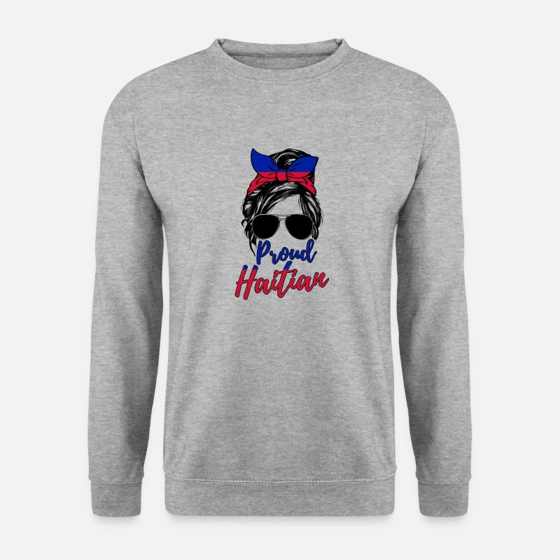 Stolze Haitianische Frau - Unisex Pullover - Weißgrau meliert
