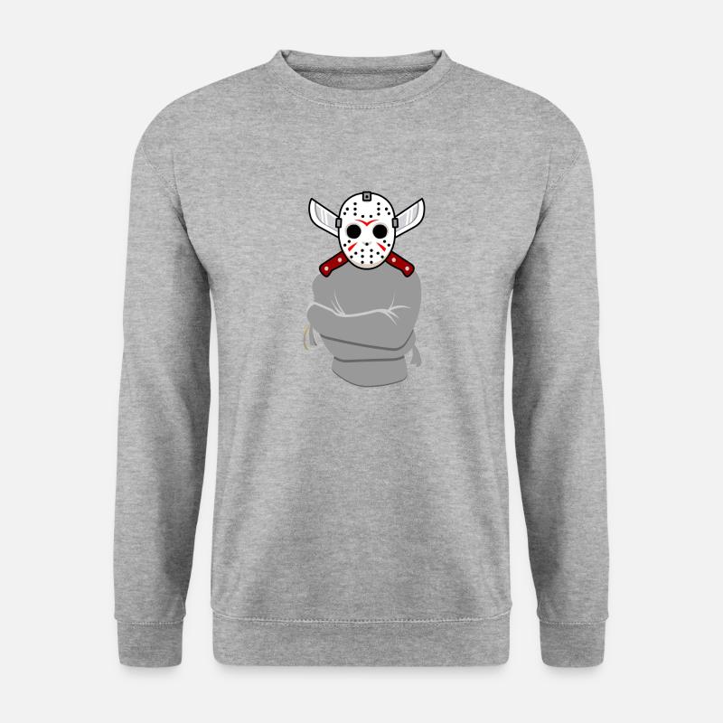 Crazy jason - Unisex Pullover - Weißgrau meliert