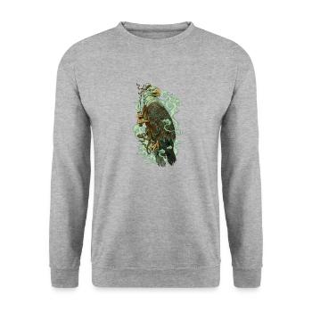 SAMURAI ADLER - Unisex Pullover - Weißgrau meliert - Vorne - Alina (178cm) & Michal (187cm)