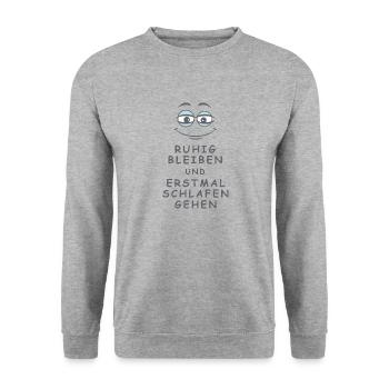 Schlafen gehen - Unisex Pullover - Weißgrau meliert - Vorne - Alina (178cm) & Michal (187cm)