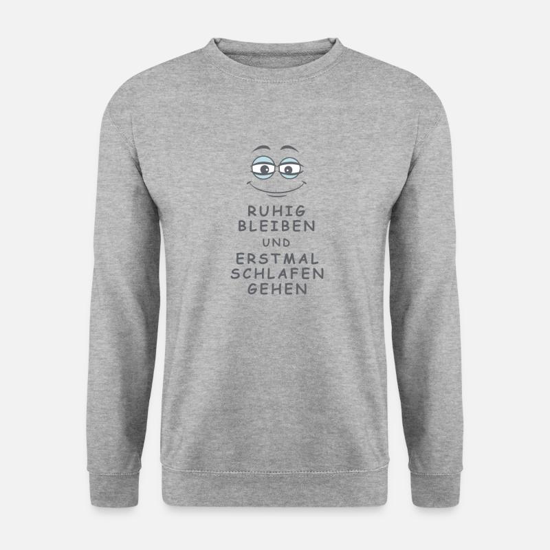 Schlafen gehen - Unisex Pullover - Weißgrau meliert