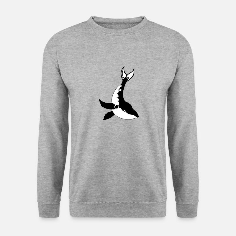 VK - Wal - Unisex Pullover - Weißgrau meliert