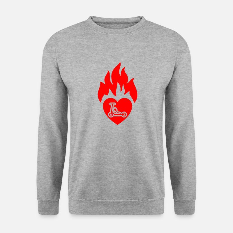 E-Scooter E-Roller Scooter - Unisex Pullover - Weißgrau meliert