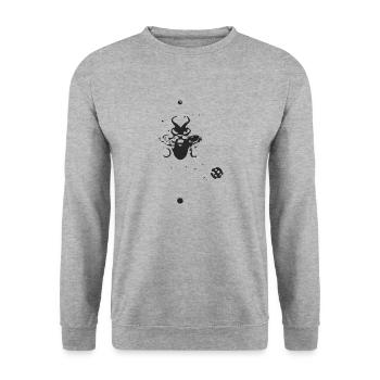 Die mürrische Biene - Unisex Pullover - Weißgrau meliert - Vorne - Alina (178cm) & Michal (187cm)