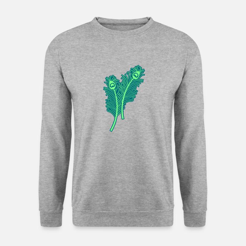 pfau feathers - Unisex Pullover - Weißgrau meliert