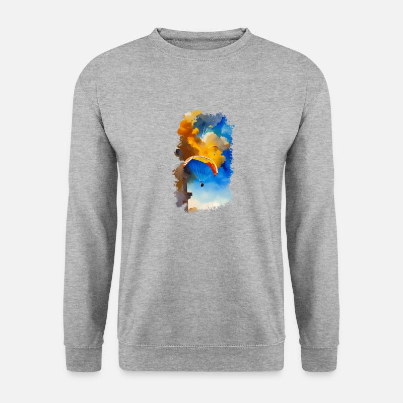 Paragliding Watercolored - Unisex Pullover - Weißgrau meliert
