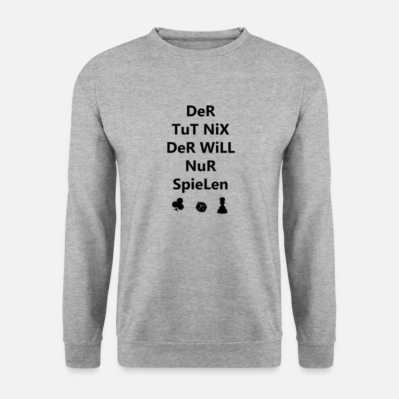 boardgame chess backgammon game night - Unisex Pullover - Weißgrau meliert
