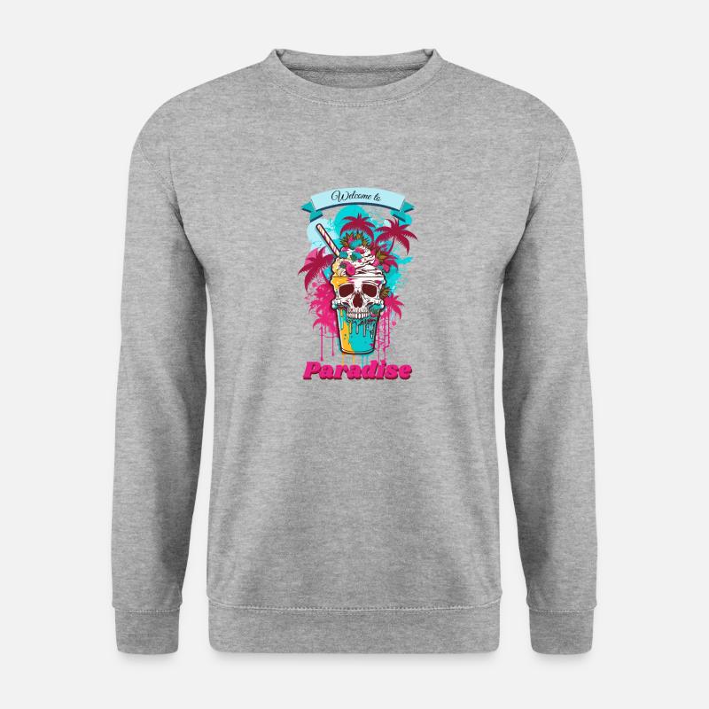Welcome to Paradise - Unisex Pullover - Weißgrau meliert