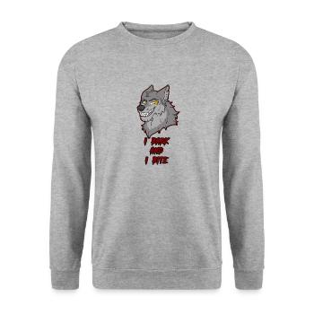 L Bark et je mords - Sweat-shirt Unisexe - gris chiné - Devant - Alina (178cm) & Michal (187cm)