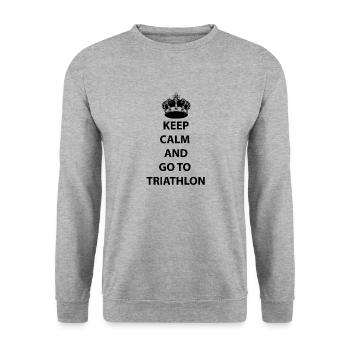 Triathlon Natation Vélo Course Marathon - Sweat-shirt Unisexe - gris chiné - Devant - Alina (178cm) & Michal (187cm)