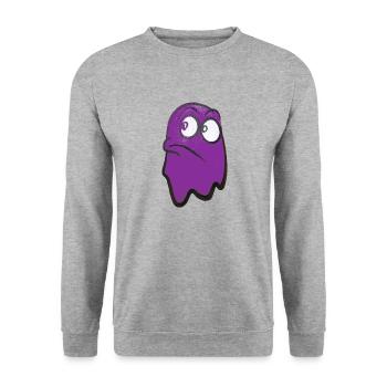 Funny fierce-looking ghost in purple - Unisex Sweatshirt - salt & pepper - Front - Alina (178cm) & Michal (187cm)