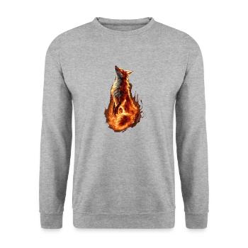 Kitsune - Unisex Pullover - Weißgrau meliert - Vorne - Alina (178cm) & Michal (187cm)