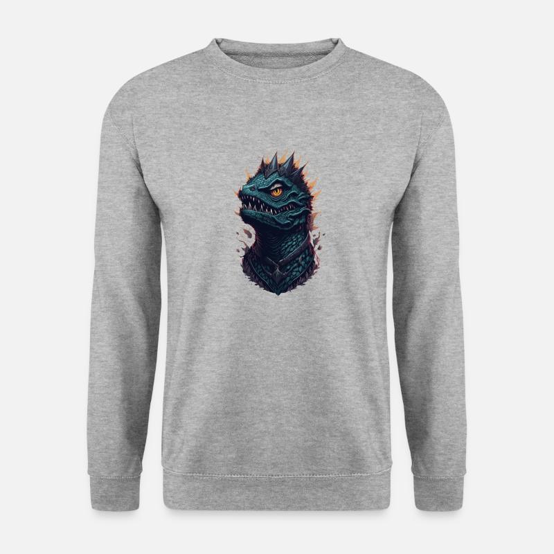 Reptile King - Unisex Pullover - Weißgrau meliert