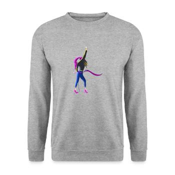 Queenstafiore - Sweat-shirt Unisexe - gris chiné - Devant - Alina (178cm) & Michal (187cm)