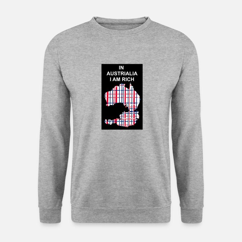 In Austrialia I am rich - Unisex Pullover - Weißgrau meliert