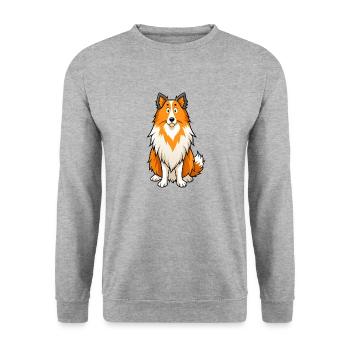Alert Shetland Sheepdog Digital Art - Unisex Sweatshirt - salt & pepper - Front - Alina (178cm) & Michal (187cm)