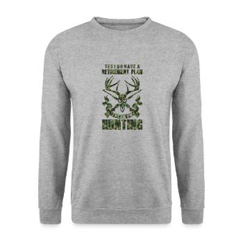 Chasse, gibier, chasse, nature, chasseur, faune animale - Sweat-shirt Unisexe - gris chiné - Devant - Alina (178cm) & Michal (187cm)