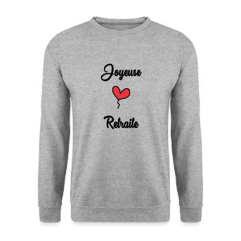 RETRAITE. RETRAITE. RETRAITEE. SENIOR. MAMIE. PAPY - Sweat-shirt Unisexe - gris chiné - Devant - Alina (178cm) & Michal (187cm)