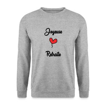 RETIREMENT - Unisex Sweatshirt - salt & pepper - Front - Alina (178cm) & Michal (187cm)