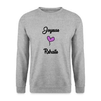 KOLLEGE. ANFANGEN. RUHESTAND - Unisex Pullover - Weißgrau meliert - Vorne - Alina (178cm) & Michal (187cm)