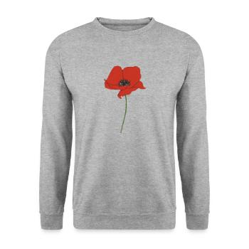 Poppy Impressionism - Unisex Sweatshirt - salt & pepper - Front - Alina (178cm) & Michal (187cm)