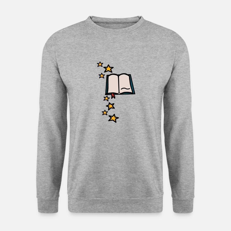 Magisches Buch - Unisex Pullover - Weißgrau meliert