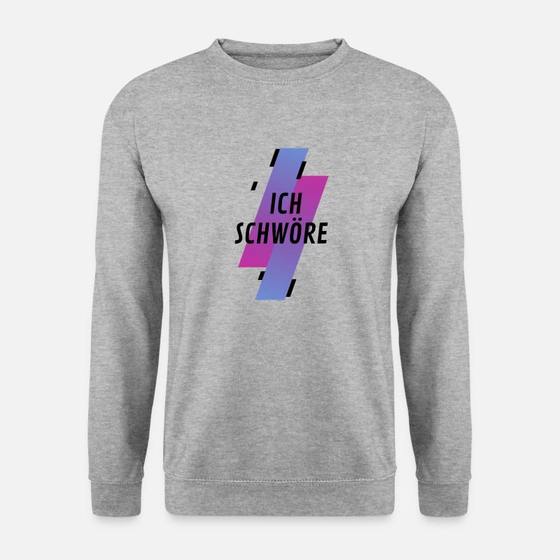 Spruch, ich Schwöre. Coole Jugendsprache - Unisex Pullover - Weißgrau meliert