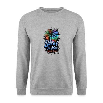 Lloret De Mar Party Crew Urlaub - Unisex Pullover - Weißgrau meliert - Vorne - Alina (178cm) & Michal (187cm)