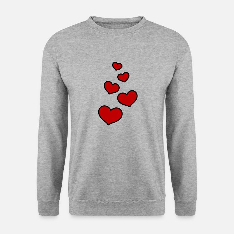 Herzen Liebe Symbol - Unisex Pullover - Weißgrau meliert