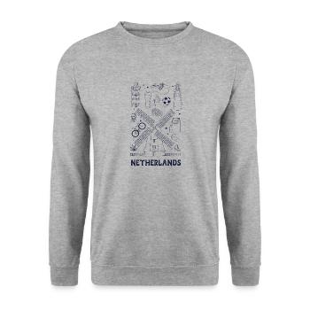Netherlands - Unisex Pullover - Weißgrau meliert - Vorne - Alina (178cm) & Michal (187cm)