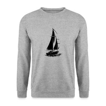 voilier - Sweat-shirt Unisexe - gris chiné - Devant - Alina (178cm) & Michal (187cm)