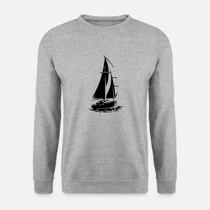 Segelboot - Unisex Pullover - Weißgrau meliert