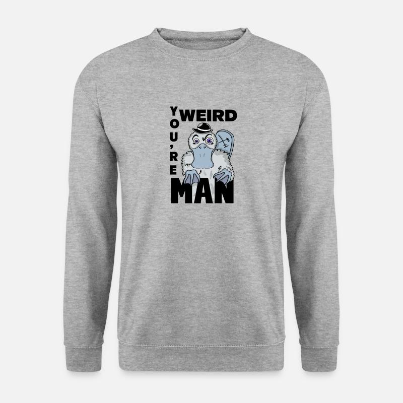 Lustig, du bist seltsam Schnabeltier Urban Comics Pop Art - Unisex Pullover - Weißgrau meliert