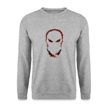 COOLE MASKE - Unisex Pullover - Weißgrau meliert - Vorne - Alina (178cm) & Michal (187cm)