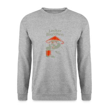 Lecker Bierchen - Unisex Pullover - Weißgrau meliert - Vorne - Alina (178cm) & Michal (187cm)