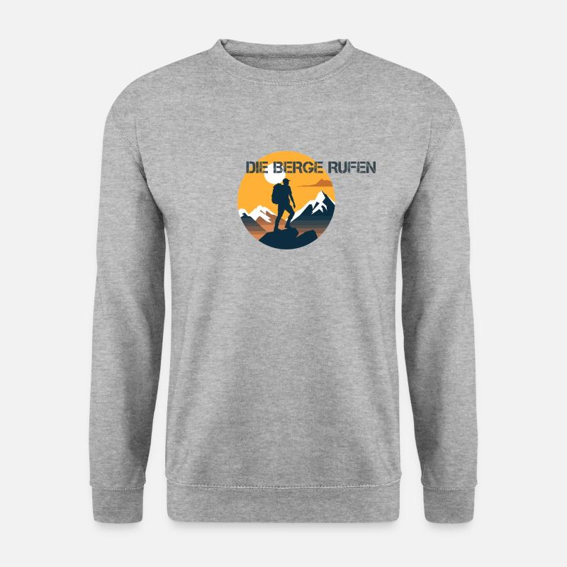 Die Berge rufen - Unisex Pullover - Weißgrau meliert