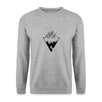 Wilderness Outside Montagnes Randonnée Triangle River Forest - Sweat-shirt Unisexe - gris chiné - Devant - Alina (178cm) & Michal (187cm)