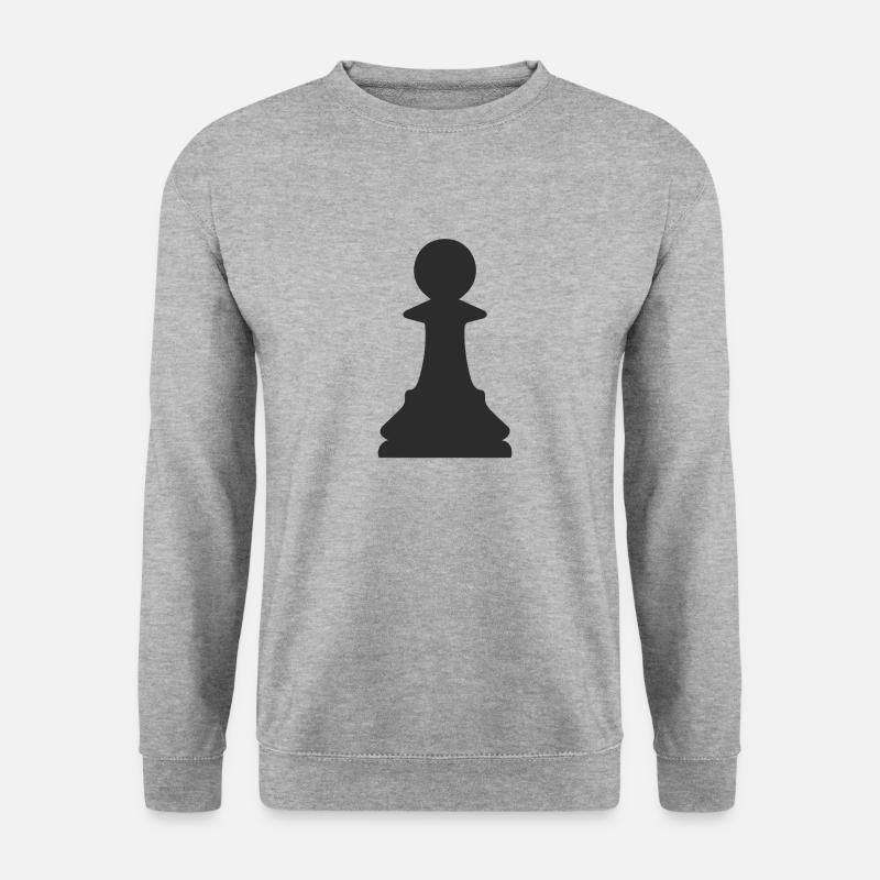 Schach-Chip - Unisex Pullover - Weißgrau meliert