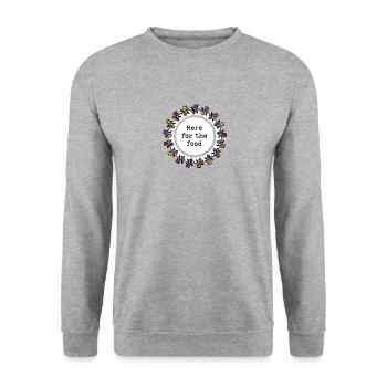 Here for the food - Unisex Sweatshirt - salt & pepper - Front - Alina (178cm) & Michal (187cm)