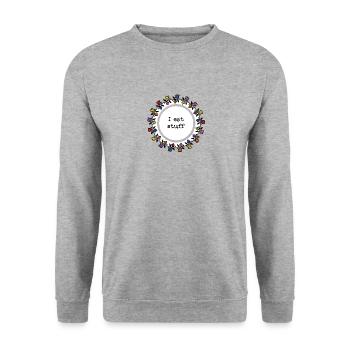 I eat stuff - Unisex Sweatshirt - salt & pepper - Front - Alina (178cm) & Michal (187cm)