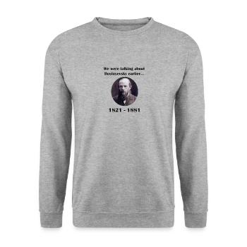 Dostoyevsky - Unisex Sweatshirt - salt & pepper - Front - Alina (178cm) & Michal (187cm)