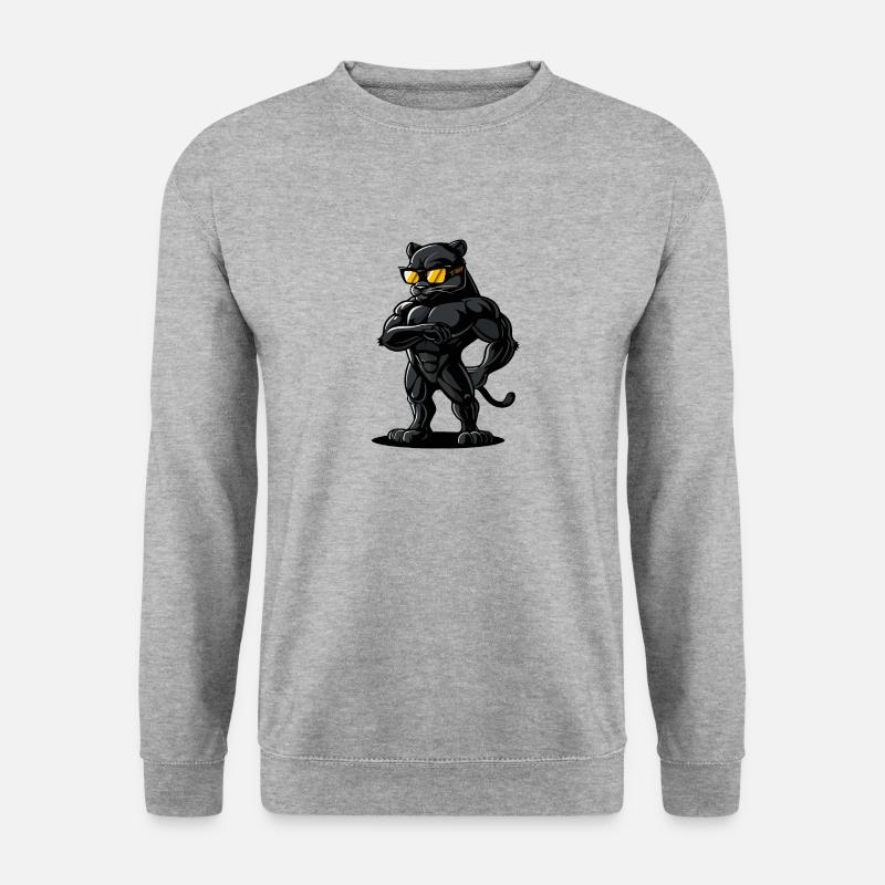 Panther Tier - Unisex Pullover - Weißgrau meliert