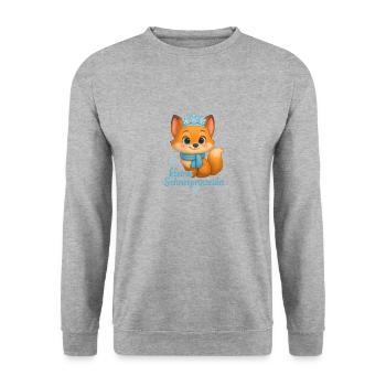 kleine Schneeprinzessin - Unisex Pullover - Weißgrau meliert - Vorne - Alina (178cm) & Michal (187cm)