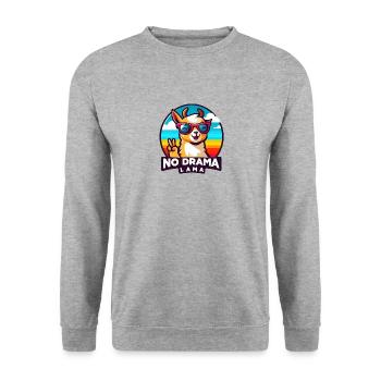 No drama Lama - Unisex Sweatshirt - salt & pepper - Front - Alina (178cm) & Michal (187cm)